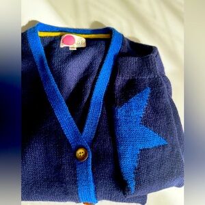 Boden Sweater Jacket 11-12Y with metallic accents, New no tags